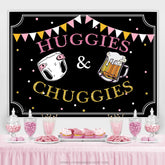 Lofaris Pink Gold Huggies Or Chuggies Gender Reveal Backdrop